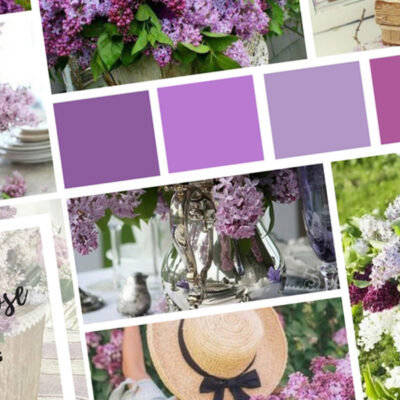 Photo d'un moodboard avec du lilas sur Swanee Rose Le Blog